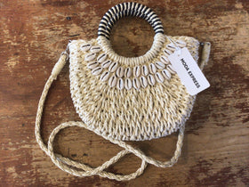 Shell Decor Straw Basket