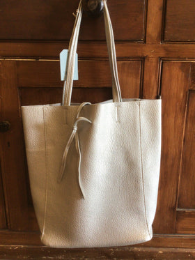 Large Soft Shopper Bag - Silver