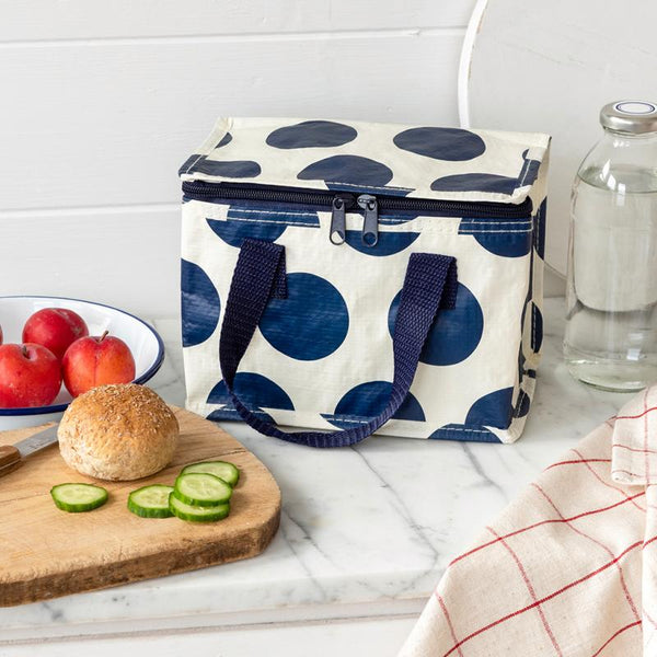 Blue Spotted Insulated Lunch Bag