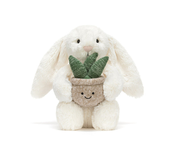 Cream Bunny with Plant