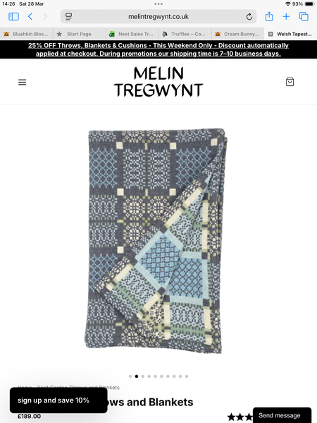 Melin Tregwynt Bluestone Knot Garden Blanket Throw