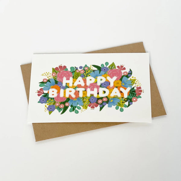 Lomond Paper Company Happy Birthday Flowers Vintage White Card Nest Rhiwbina Cardiff