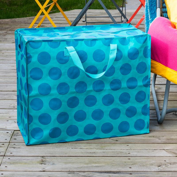 Jumbo Storage Bag - Blue on Turquoise Spot