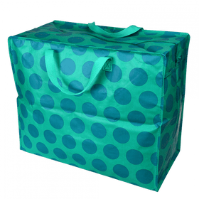Jumbo Storage Bag - Blue on Turquoise Spot