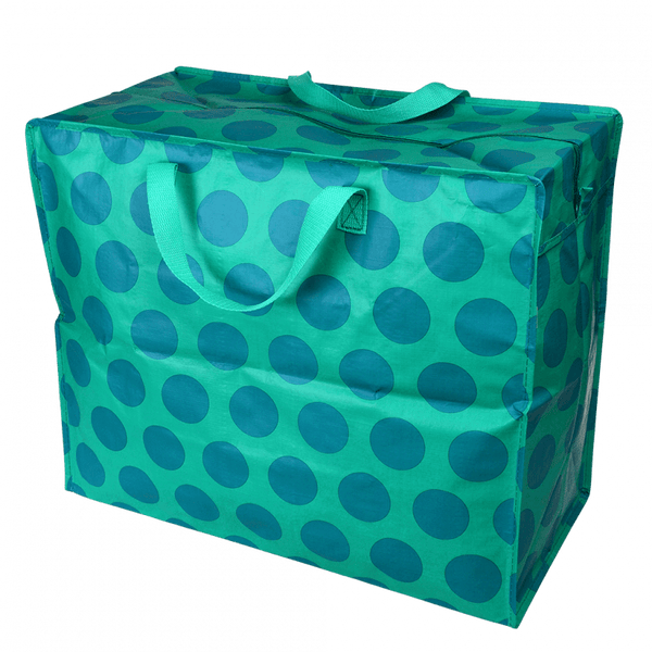 Jumbo Storage Bag - Blue on Turquoise Spot