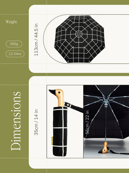 Original Duckhead Black Grid Umbrella Nest Vintage Rhiwbina Cardiff