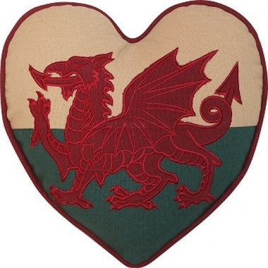 Heart Shaped Welsh Flag Cushion